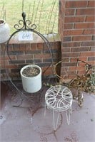 Lot of Metal Plant Stands - Indianhead Crock