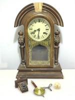 Vtg. Korean Made Mantle Clock w/ Key and