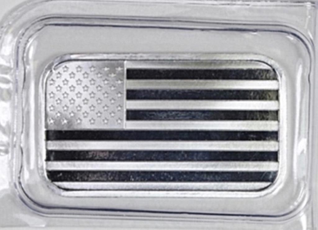 1 OZ AMERICAN FLAG SILVER BAR