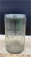 Glass Hoosier Coffee Jar w/Lid