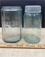 Glass Hoosier Coffee Jar (NO LID) & Crown Sealer