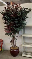 8 ft. Artificial Tree in Maroon Planter