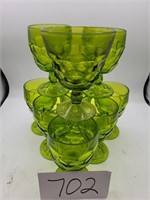 Vintge Green Water Goblets