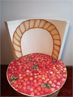 Hand Painted Wooden Strawberry Barrel Chair