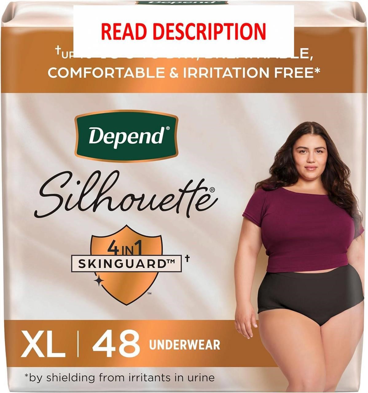 Depend Silhouette Women's Underwear  XL  48 Ct
