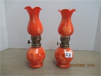 2 8" Oil Lamps