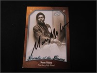 Moses Malone signed basketball card COA