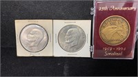 (2) Eisenhower Dollars 71, 72, & 25th Anniversary