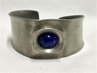 Jorgen Jensen Signed Pewter Cuff Bracelet