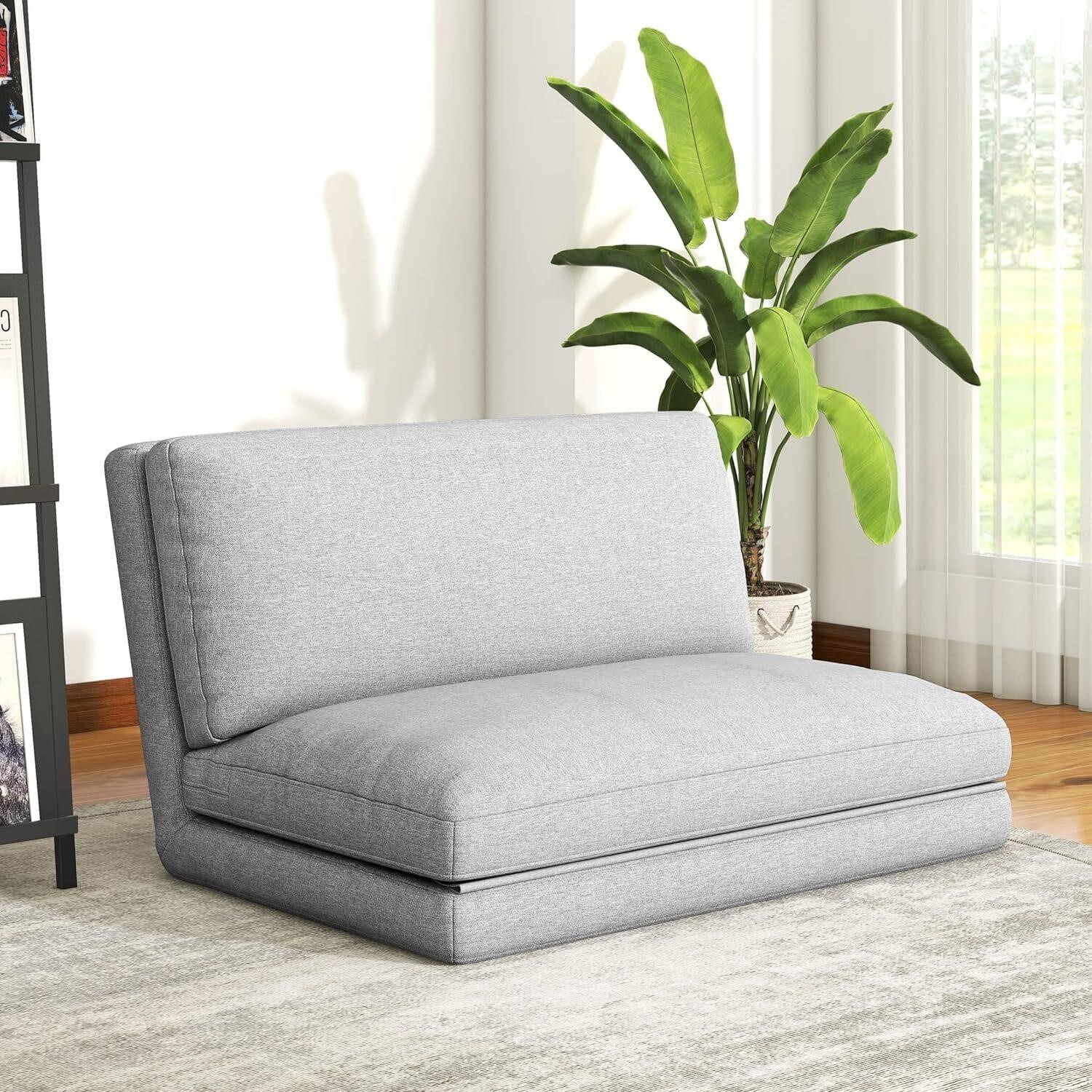 LIFERECORD Convertible Futon Sofa Bed  Grey
