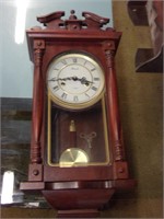 Mahogany 30 Day Wall Clock with Key and Pendulum