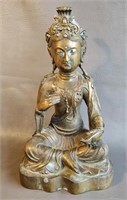 Heavy Brass Eastern Buddha Sculpture -Vintage