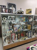 Lot Of Elvis Items In Showcase And On Top As Shown