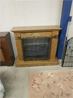Modern Oak Upright Electric Fireplace