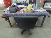 Metal Desk with Contents