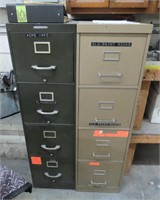 2- 4-Drawer Metal File Cabinets w/Contents
