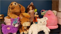 Assorted stuffed animals.