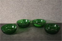 4 Anchor Hocking Forest Green Bowls