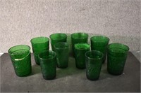 Lot of Anchor Hocking Forest Green Glasses