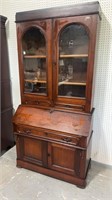 Walnut Victorian Drop Front Desk w/ Bkse Top