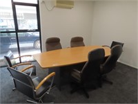 Laminated Boardroom Table 2400x1200mm 7 Chairs