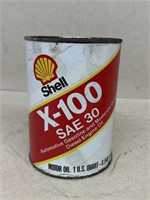 Shell motor oil paper advertising can with Content