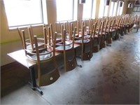 (4) Tables with metal bases and (24) chairs.