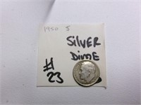 1950s silver dime