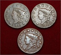 3pc US Large Cent Lot; 1817-1818