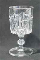 Early Pressed Glass Goblet - Triple Triangle