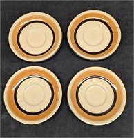 4 Vintage Momoyama Stoneware Saucers A