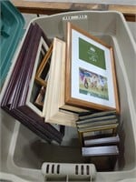 Tote of random sized picture frames
