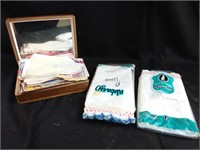 Collection of Vintage handkerchiefs & pillowcases