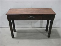 16"x 46"x 30" Vtg Wood Console Table W/Drawer