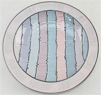 Signed Studio Stoneware Pastel Stripe Platter