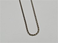 925 Silver Rope Necklace Italy 19"