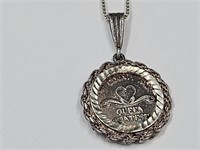999 Fine Silver Pendant & Necklace 16" Chain
