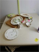 HAND PAINTED PLATES, CUPS, ETC