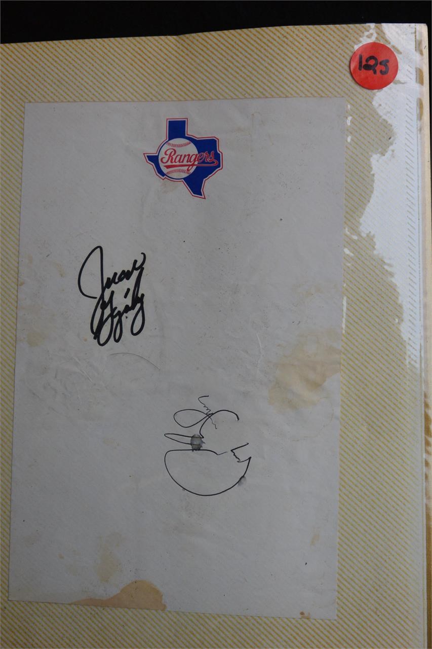 Autographs on Texas Rangers Letterhead