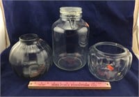 Large Glass Jar, Bowl, Vase