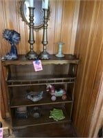 Vintage Wood Book and Display Shelf