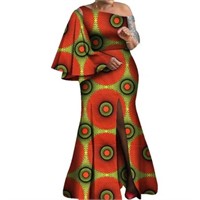 African Dresses For Plus Size Women 4XL One Sleeve