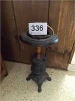 Wood burning stove style ashtray stand, with