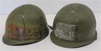 (2) Army Helmets
