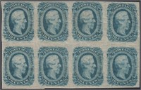 CSA Stamps #12 Mint OG Block of 8 CV $220+