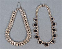 (2) C. 1950's Rhinestone Choker Necklaces