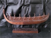24" Wood Polynesian Canoe