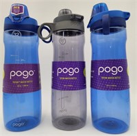 NEW Lot of 3 - Pogo BPA-Free Plastic Water B
