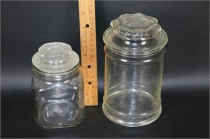 2 Glass Candy Jars