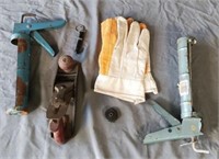 Wood  Planer, Work Gloves, Small Tape Measure,